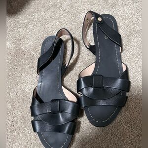 Aldo black flat sandals size 7
